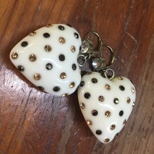 Betsey Johnson Jeweled Heart earrings